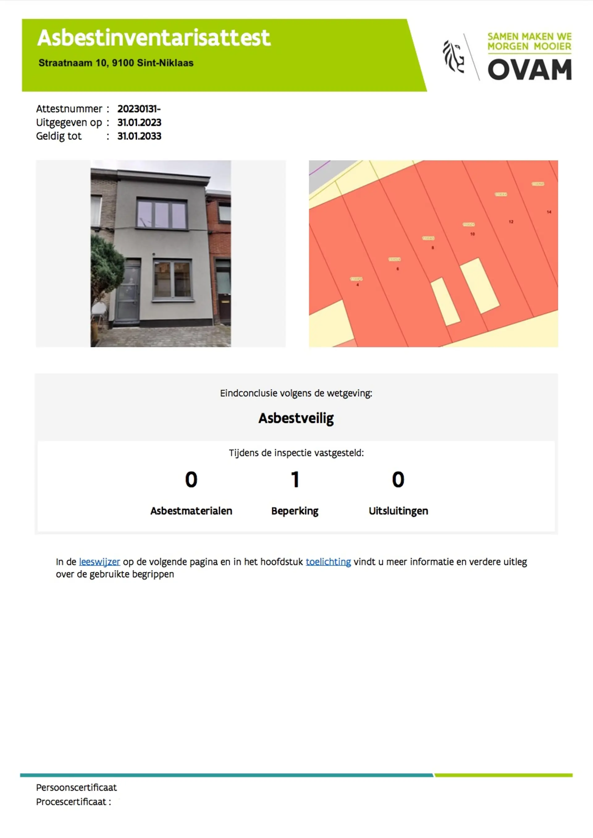 Asbestattest verkooop huis appartement