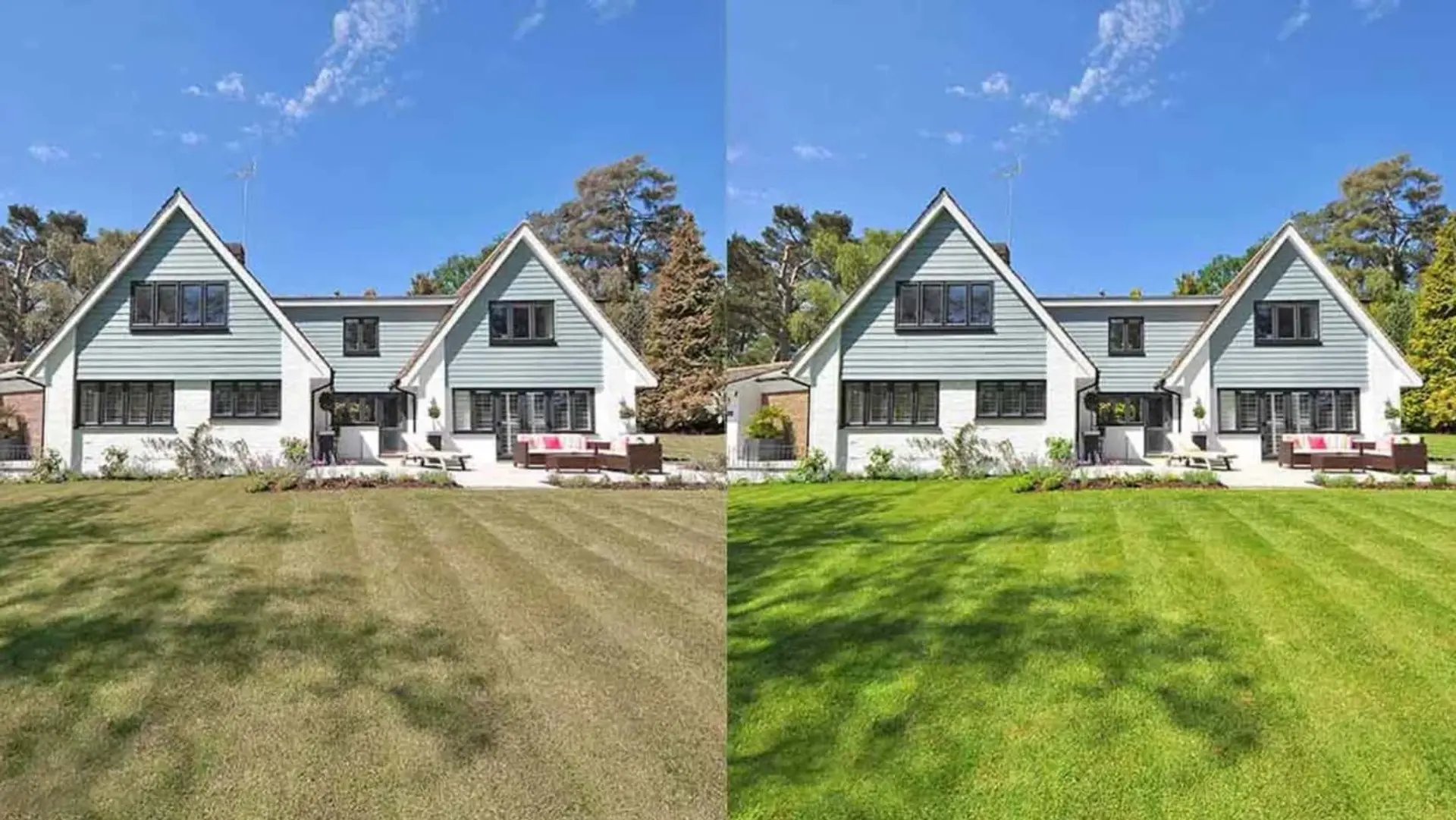 Photo retouchée au niveau du jardin pour la vente