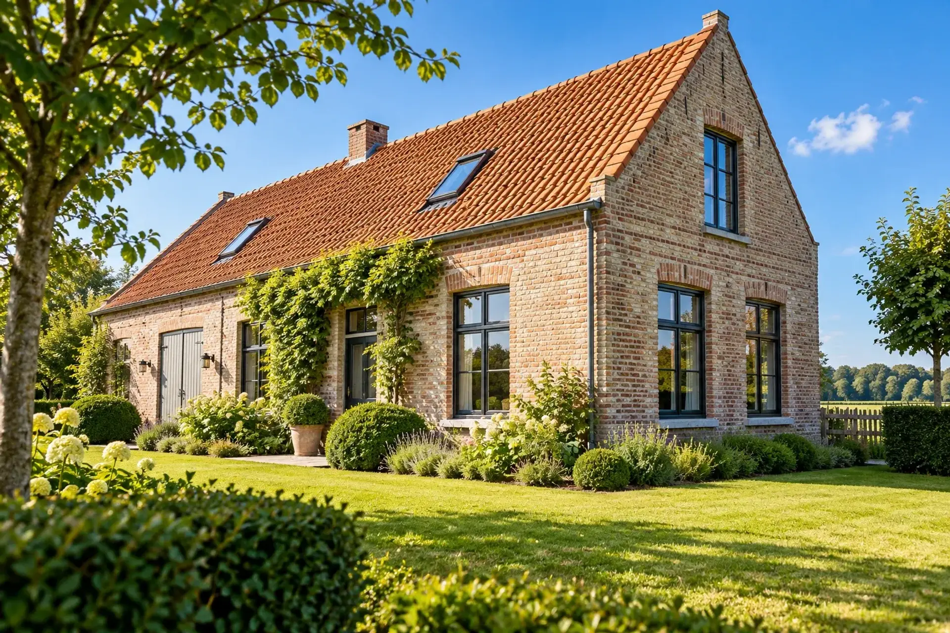 Karaktervol landhuis in zonnig groen bij een EPC-artikel; illustratief sfeerbeeld