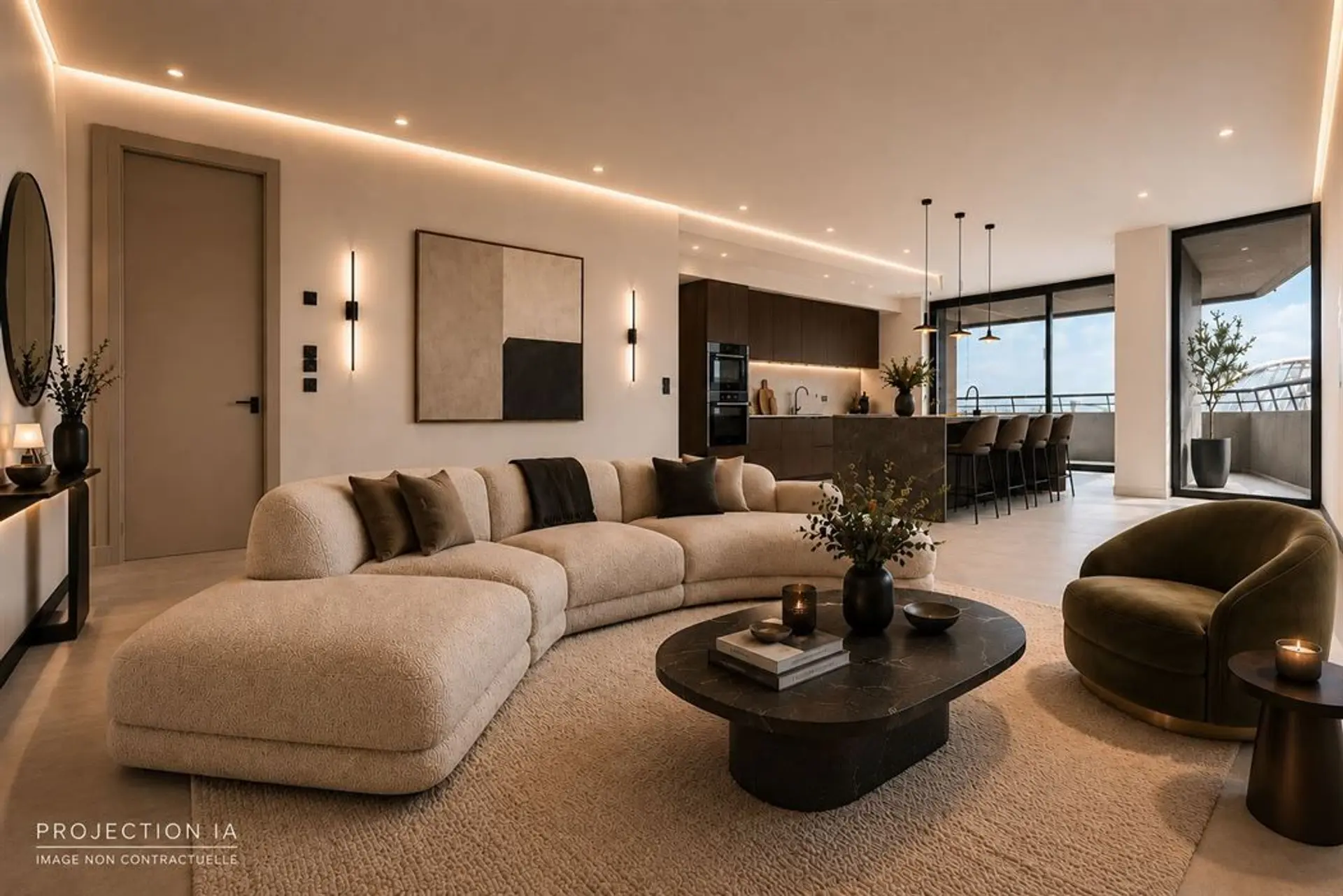 Salon design d un appartement haut de gamme